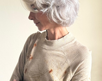 Vestito Eco-stampato in lino con tinture naturali. Eco printed linen dress. Botanical Dyes
