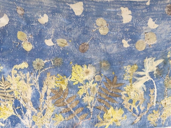 Arazzo Da Parete. Handmade Silk Ecoprint Wall Hanging, Home Decor, Boho  Wall Decor, Wall Tapestry. Dyed Natural Color and Botanical Prints 