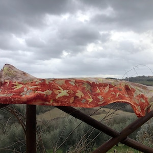Sciarpe in pura seta, eco stampate, colori naturali, scialli eco-print, wool scarf eco printed, shawl eco dyed only natural botanical dye immagine 1