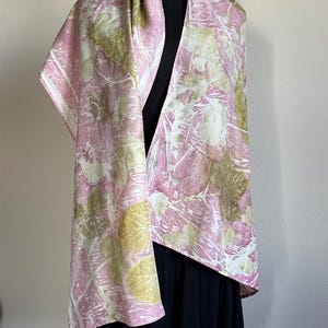 Sciarpe in pura seta, eco stampate, colori naturali, scialli eco-print, wool scarf eco printed, shawl eco dyed only natural botanical dye immagine 15