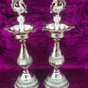 BIS HALLMARKED 925 Antique Silver Kuthu Vilakku Diya/lamp - Etsy