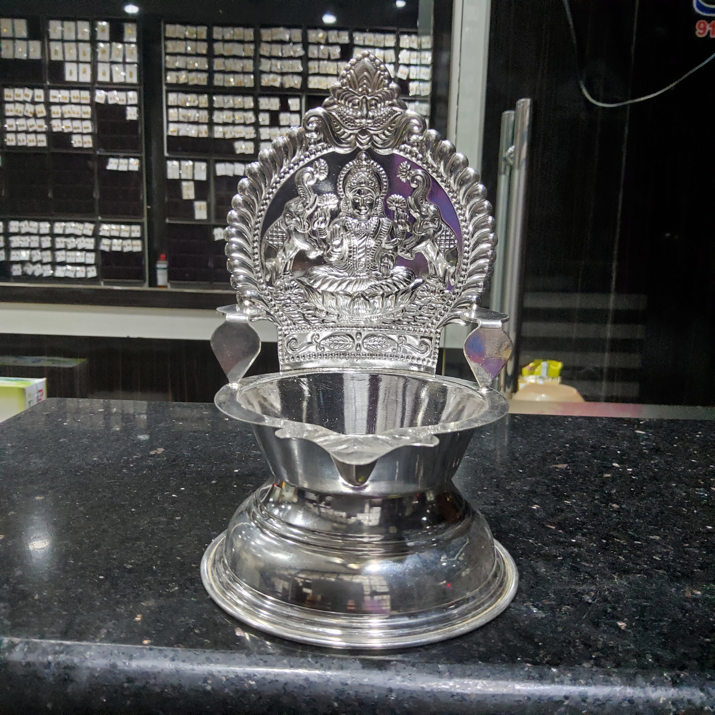 Silver mahalakshmi vilakku deals
