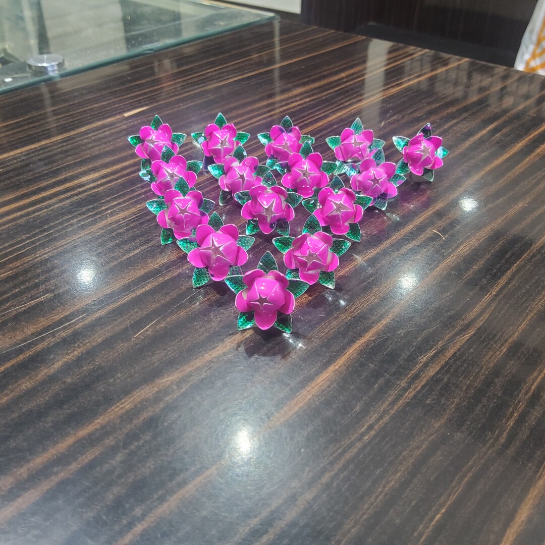 Pure Silver Lotus Flowers pure Silver Gift Items Hindu Pooja Item