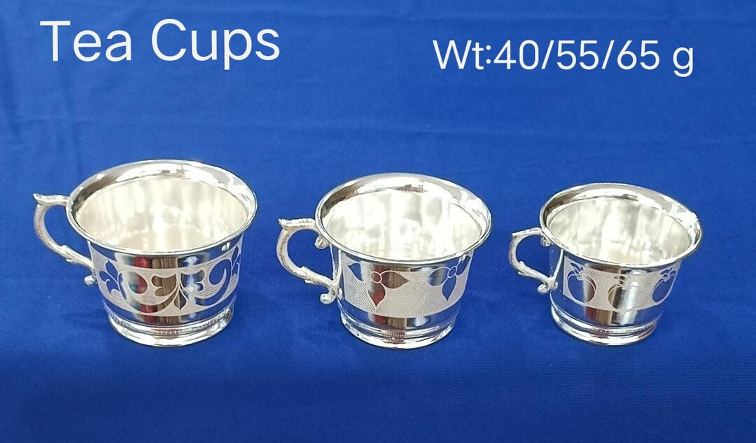 BIS HALLMARKED 925 Silver Tea Cups Pure Silver Gift Items Silver Pooja