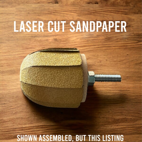 Spoon and Bowl Sandpaper 80 grit, 150 grit, 220 grit / Curved Surface Sander for drill, flex shaft Power Carving