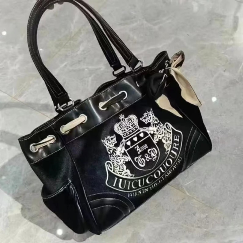 Juicy Couture purse, Y2k fashion bag, Vintage kawaii inspired purse juicy couture Black