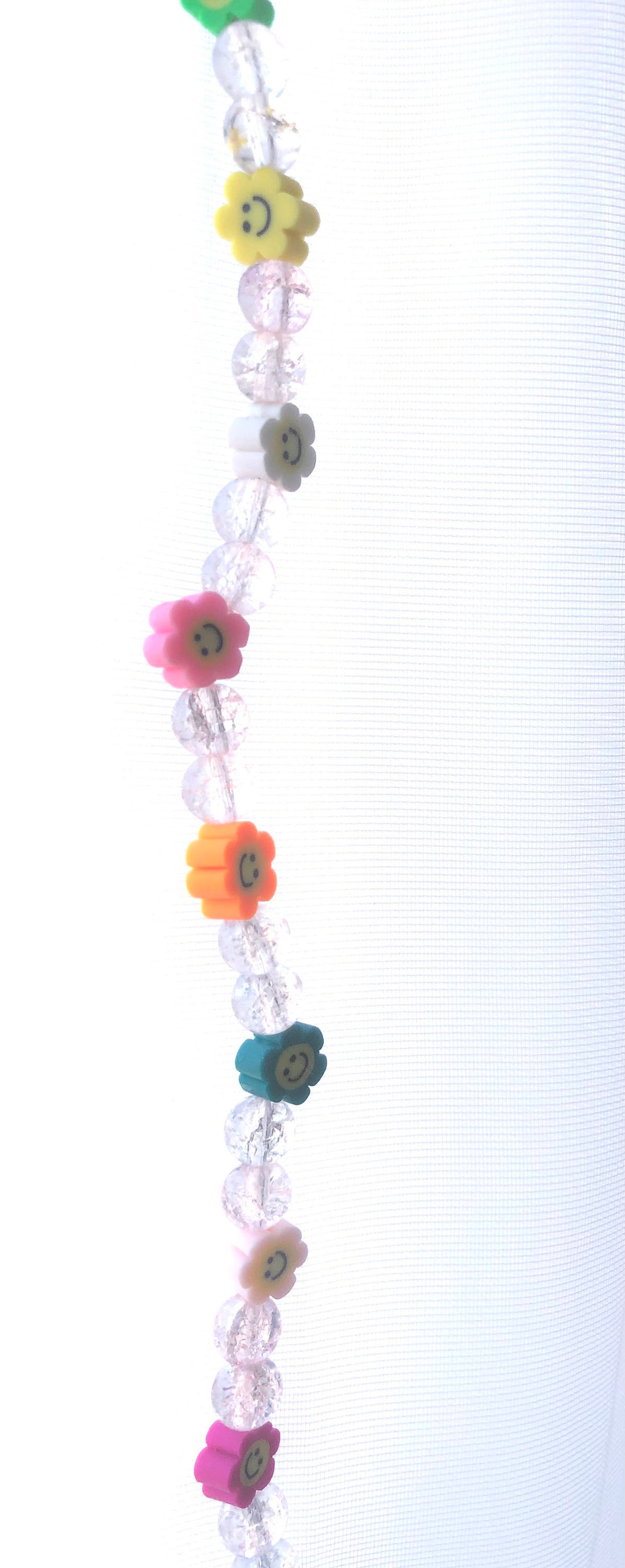 Flower Smiley Face Beads Necklace Super 90s Summer Vibes Etsy