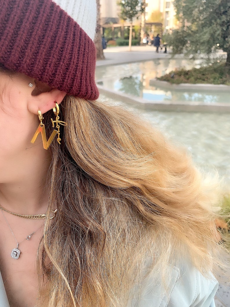 Dangle Earrings \u2022Personalized Earrings \u2022Custom Silver Earrings \u2022Initial Letter Earrings \u2022925 Silver Earrings
