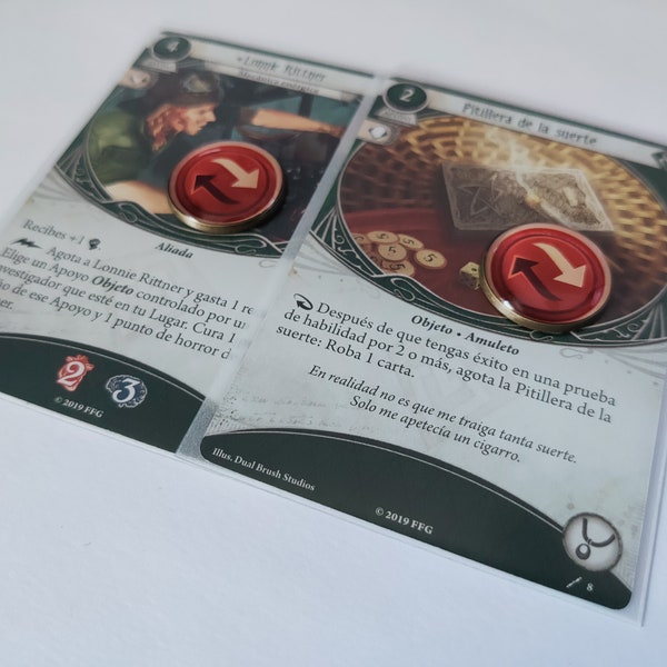 Universal token - Flip/Tap/Exhaust - Arkham Horror/Marvel Champions/Magic The Gathering