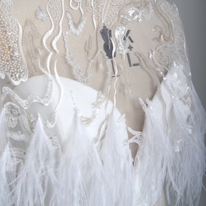 Great Gatsby, Bridal Feather Cape, Beaded Wedding Cape, Bridal Cape, Wedding Cape, Bridal Capelet, Wedding Shawl, Bridal Bolero