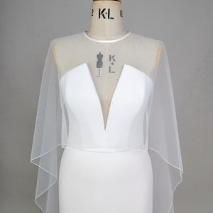 Celeste Bridal Cape, Wedding Cape, Bridal Capelet, Wedding Shawl, Bridal Bolero, Sparkle Cape, Long Glitter Cape