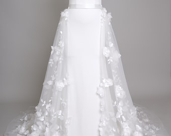 Sophia Detachable Wedding Train, Detachable Wedding Train, Wedding Train, Detachable Bridal Train, Removable Dress Train, Wedding Overlay