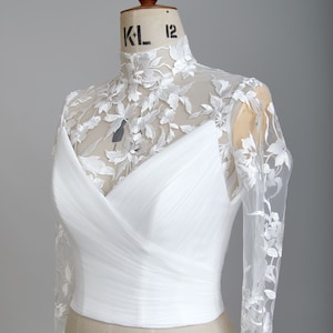 Short Luna Bridal Jacket, Wedding Dress Topper, Wedding Jacket, Shrug, Bridal Bolero, Lace Bolero, Bridal Top
