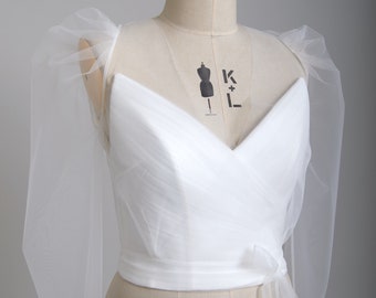 Adelaide Tulle Wedding Dress Topper, Veste de mariage, Haussement d’épaules, Boléro de mariée, Boléro en dentelle, Haut de mariée, Séparations de mariée