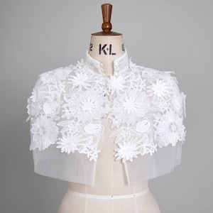 Rose Bridal Cape, Wedding Cape, Bridal Capelet, Wedding Shawl, Bridal Bolero