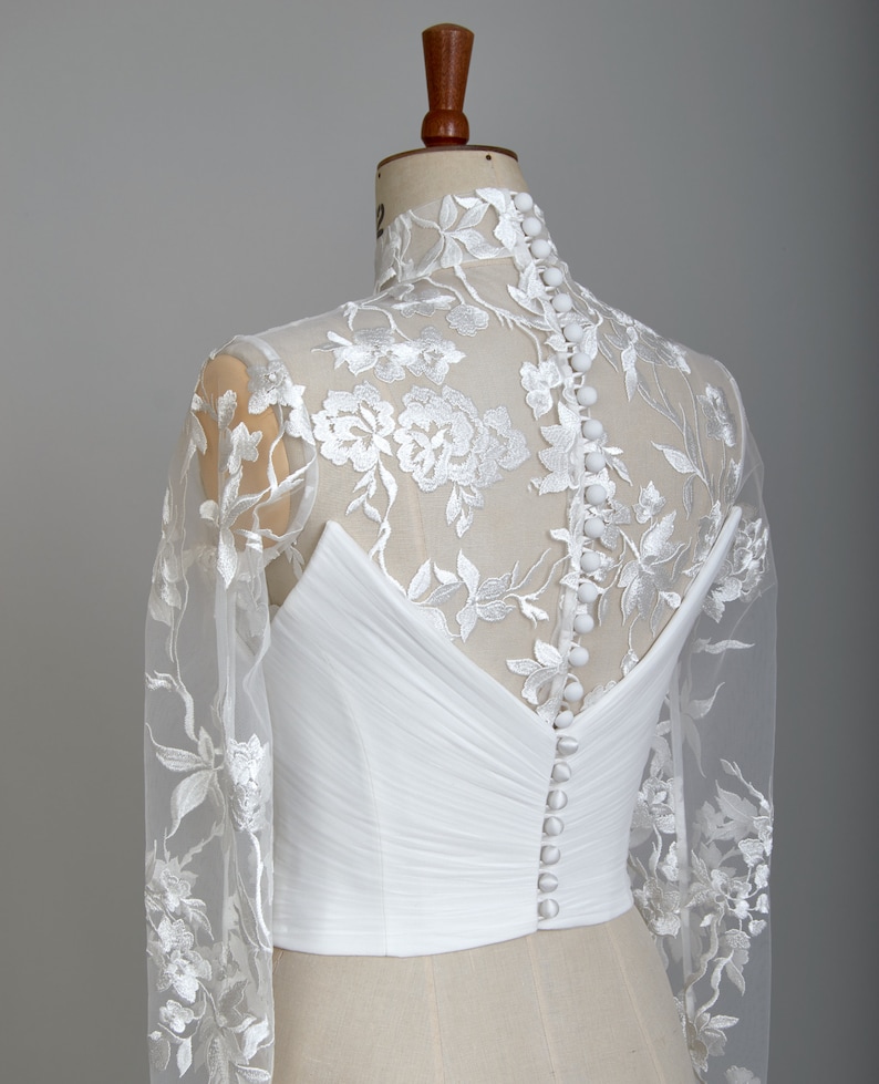 Short Luna Bridal Jacket Wedding Dress Topper Wedding - Etsy