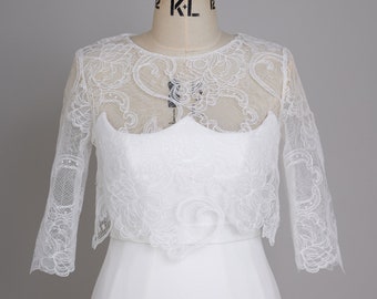 Isabella Bridal Jacket, Wedding Jacket, Shrug, Bridal Bolero, Lace Bolero, Bridal Top ,Bridal Separates