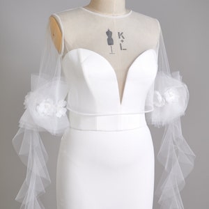 Butterfly Tulle Bridal Jacket, Wedding Jacket, Shrug, Bridal Bolero, Lace Bolero, Bridal Top ,Bridal Separates