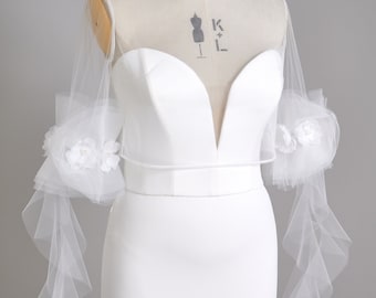 Butterfly Tulle Bridal Jacket, Wedding Jacket, Shrug, Bridal Bolero, Lace Bolero, Bridal Top ,Bridal Separates