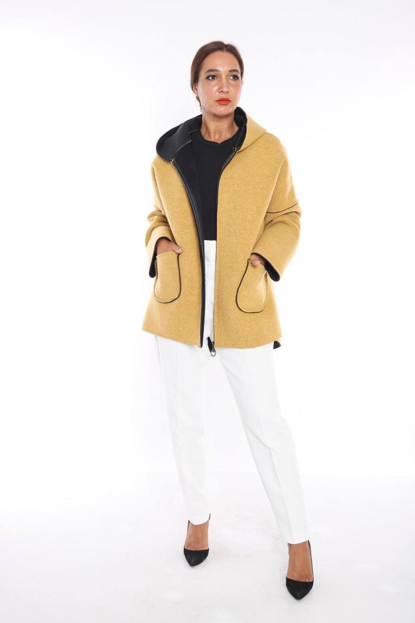 Plus size shop boiled wool coat