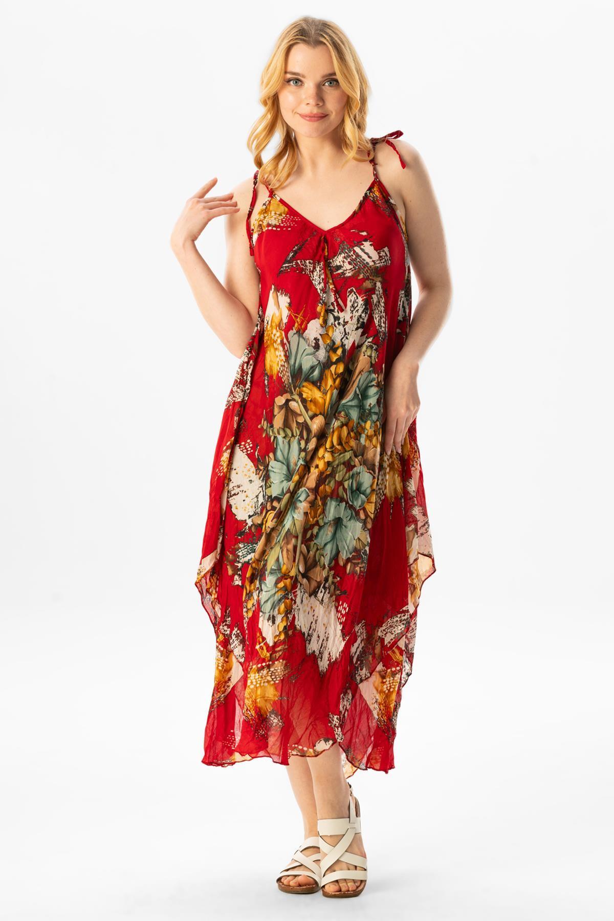 Free Size Slip Dress, Rope Strap Dress, Adjustable Straps, Boho Dress ...