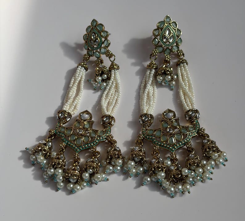 long Polki earrings image 3