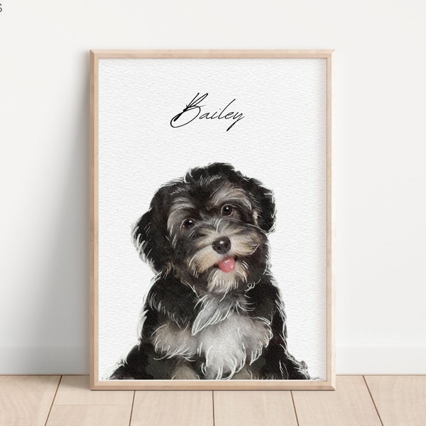 Custom Watercolor Portraits Using Pet Photo Personalized Digital Dog Portraits Cat Portraits Custom Dog Portraits Custom Pet Memorial Art