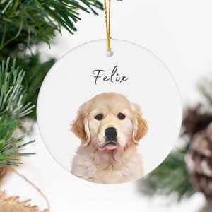 Personalisierter Haustier-Ornament mit Foto und Namen des Haustiers – individuelles Ornament, Weihnachts-Hundeornament, personalisiertes Hundeornament, individuelles Hundeornament