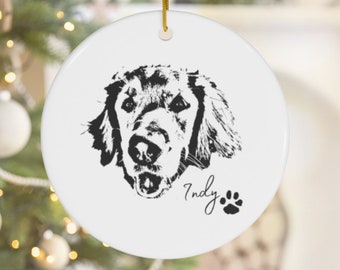 Personalized Pet Ornament Using Pet's Photo + Name - Custom Ornament Christmas Dog Ornament Personalized Dog Ornament Custom Dog Ornament