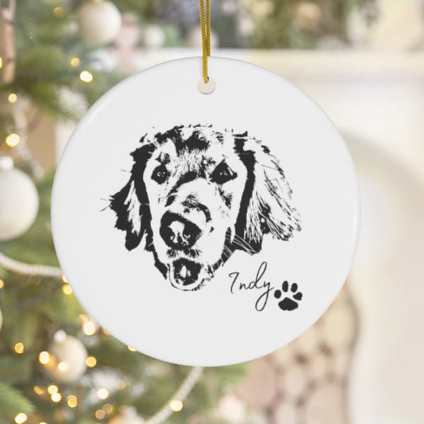 Personalized Pet Ornament Using Pet's Photo + Name - Custom Ornament Christmas Dog Ornament Personalized Dog Ornament Custom Dog Ornament