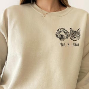 Custom Pet Sweater Using Pet Photo + Name Custom Dog Portrait Sweater Personalized Dog Pullover Dog Sweatshirt Dog Mom Gift Custom Cat Shirt