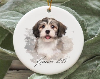 Personalized Pet Watercolor Ornament Using Pet's Photo + Name - Custom Ornament Christmas Dog Ornament Personalized Dog Ornament Custom Dog