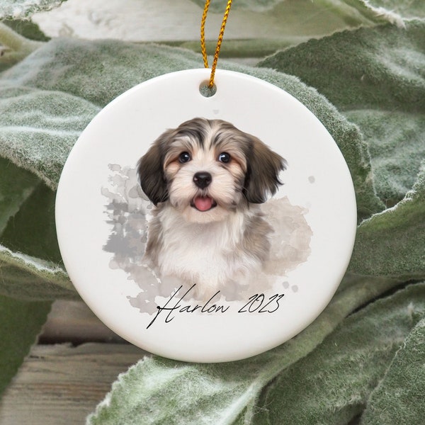 Personalized Pet Watercolor Ornament Using Pet's Photo + Name - Custom Ornament Christmas Dog Ornament Personalized Dog Ornament Custom Dog