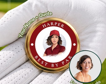 Custom Human Photo Golf Ball Marker Engraved Stainless Steel Personalized Hat Portrait Gift Her