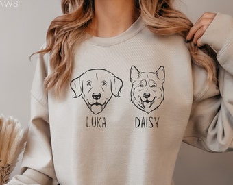 Custom Pet Sweater Custom Dog Portrait Sweater Personalized Dog Pullover Dog Sweatshirt Dog Mom Gift Custom Cat Shirt Dog Lover Sweatshirt