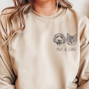 Custom Pet Sweater Using Pet Photo + Name Custom Dog Portrait Sweater Personalized Dog Pullover Dog Sweatshirt Dog Mom Gift Custom Cat Shirt