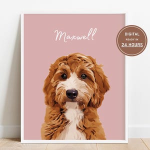 Custom Pet Portraits Using Pet Photo Personalized Digital Dog Portraits Cat Portraits Custom Dog Portraits Custom Pet Art Pet Drawing Poster