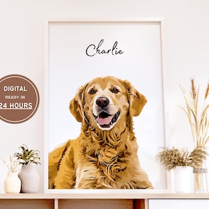 Custom Pet Portraits Using Pet Photo Personalized Digital Dog Portraits Cat Portraits Custom Dog Portraits Custom Pet Art Pet Drawing Poster