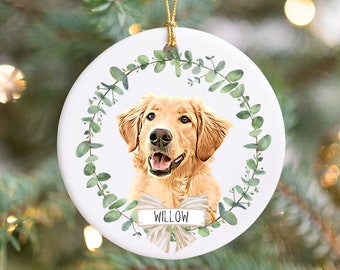 Personalized Pet Ornament Using Pet's Photo + Name - Custom Ornament Christmas Dog Ornament Personalized Dog Ornament Custom Dog