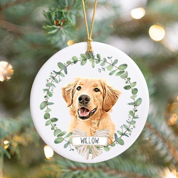 Personalized Pet Ornament Using Pet's Photo + Name - Custom Ornament Christmas Dog Ornament Personalized Dog Ornament Custom Dog