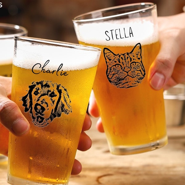 Custom Beer Glasses With Photo Etsy