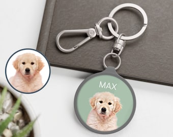 Custom Pet Keychain Pet Photo + Name Personalized Dog Keychain Custom Dog Keychain Pet Memorial Keychain Custom Cat Keyring