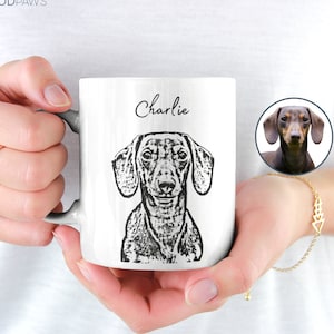 Custom Dachshund Mug Using Pet Photo + Name Dachshund Gifts for Her Gifts for Dachshund Lovers Dachshund Merchandise Weiner Dog Gifts