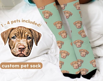 Calcetines personalizados con fotos de mascotas Calcetines personalizados para mascotas Calcetines personalizados para perros Calcetines personalizados para gatos Regalos del Día del Padre Regalo de papá gato Regalos de papá para perros Calcetines con cara de perro