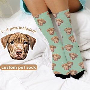 Calcetines personalizados con fotos de mascotas Calcetines personalizados para mascotas Calcetines personalizados para perros Calcetines personalizados para gatos Regalos del Día del Padre Regalo de papá gato Regalos de papá para perros Calcetines con cara de perro imagen 1