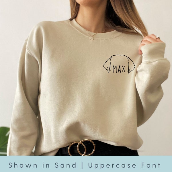 Custom Dog Ears Sweatshirt Pet Ears Outline Sweater Custom Dog Portrait Sweater Personalized Dog Sweatshirt Custom Cat Crewneck