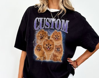 Custom Vintage Pet Shirt Pet Photo + Name Custom Dog Shirt Personalized Dog Shirt Custom Dog T Shirts for Humans Custom Cat Shirt 90's Tee