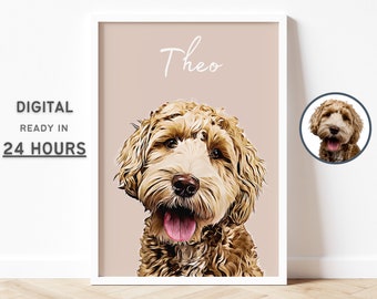 Ritratti di animali domestici personalizzati utilizzando foto di animali domestici Ritratti digitali personalizzati di cani Ritratti di gatti Ritratti di cani personalizzati Disegno di animali domestici personalizzati