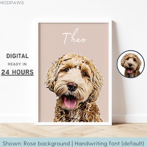 Custom Pet Portraits Using Pet Photo Personalized Digital Dog Portraits Cat Portraits Custom Dog Portraits Custom Pet Art Pet Drawing