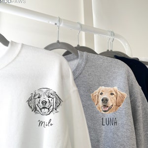 Custom Pet Sweater Using Pet Photo + Name Custom Dog Portrait Sweater Personalized Dog Pullover Dog Sweatshirt Custom Cat Crewneck Hoodie